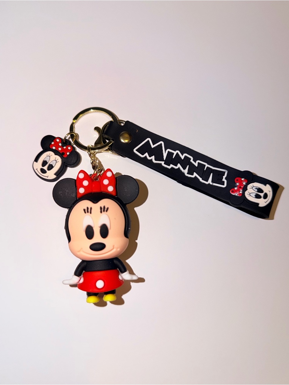 Disney Minnie Mouse Black, Red & Yellow Charm Keychain
